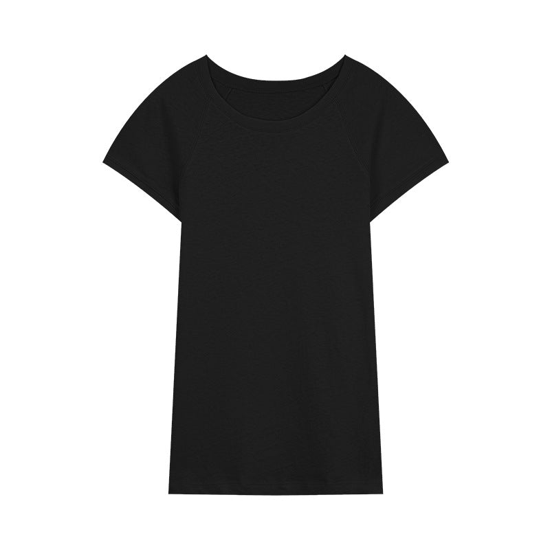 Dame afslappet kortærmet T-shirt med moderne snit og åndbar bomuldsstruktur Stilla
