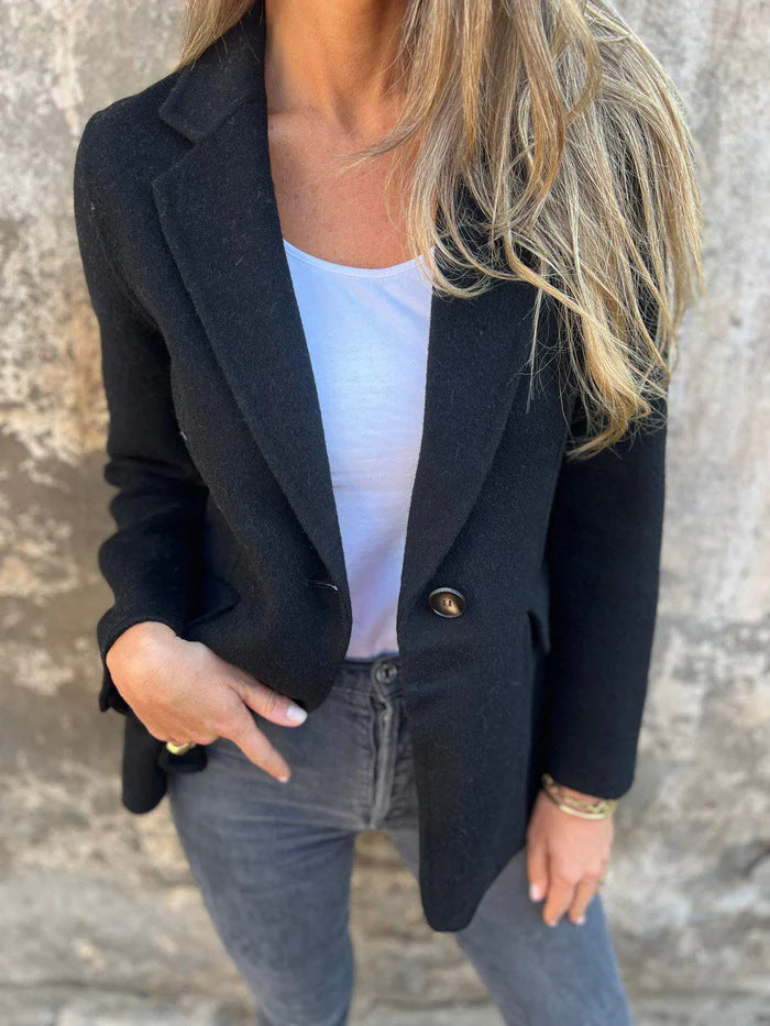 Dame elegant Boucle-blazer med afslappet snit Stilla