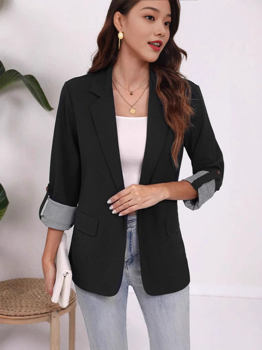 Dame Elegant blazer med afslappet snit og dyb revers Stilla