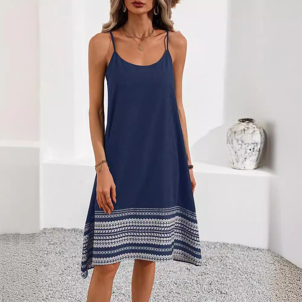 Dame afslappet sommerkjole med legende kantdesign Stilla