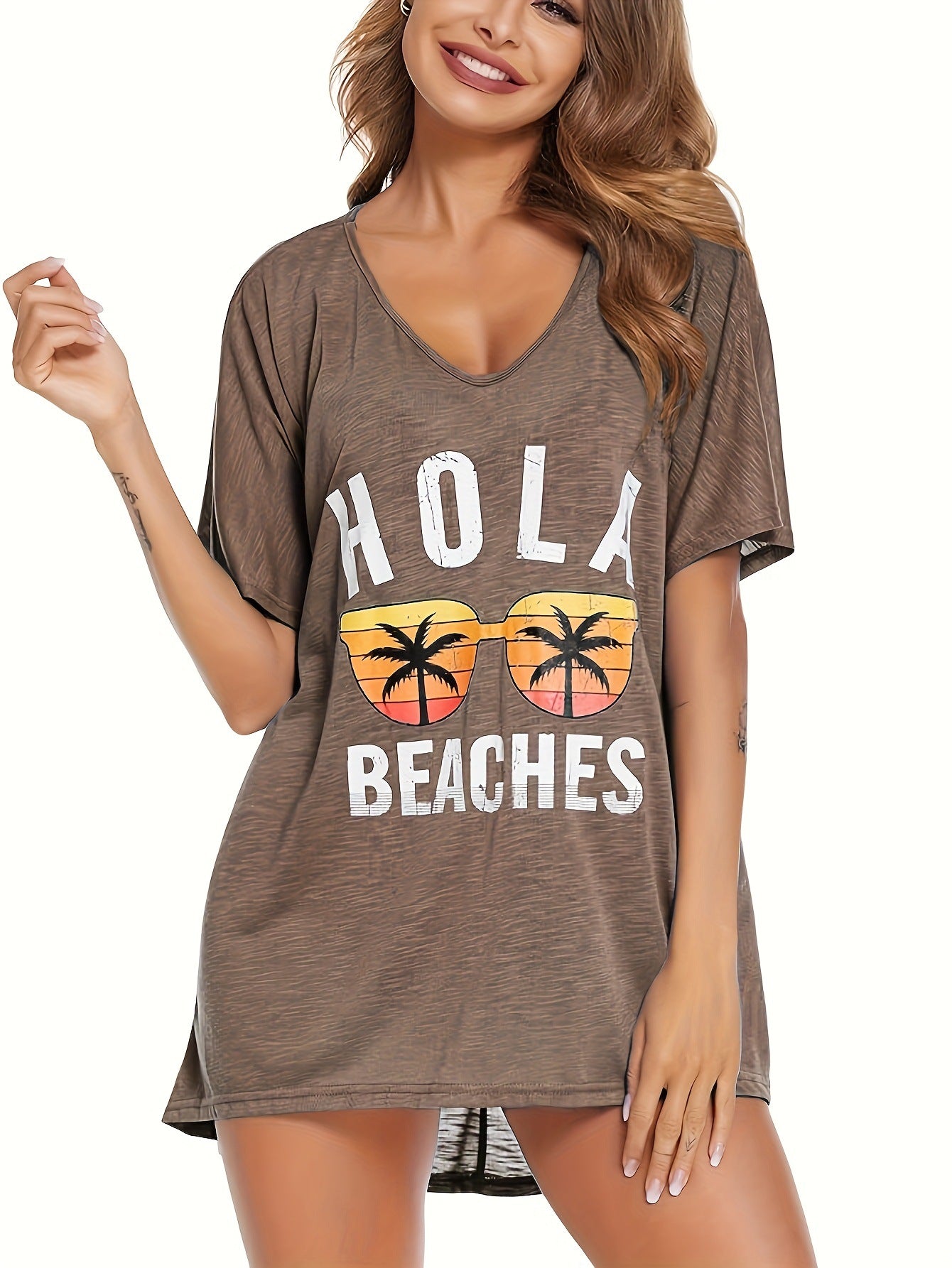 Dame afslappet strandkjole med løs pasform Stilla