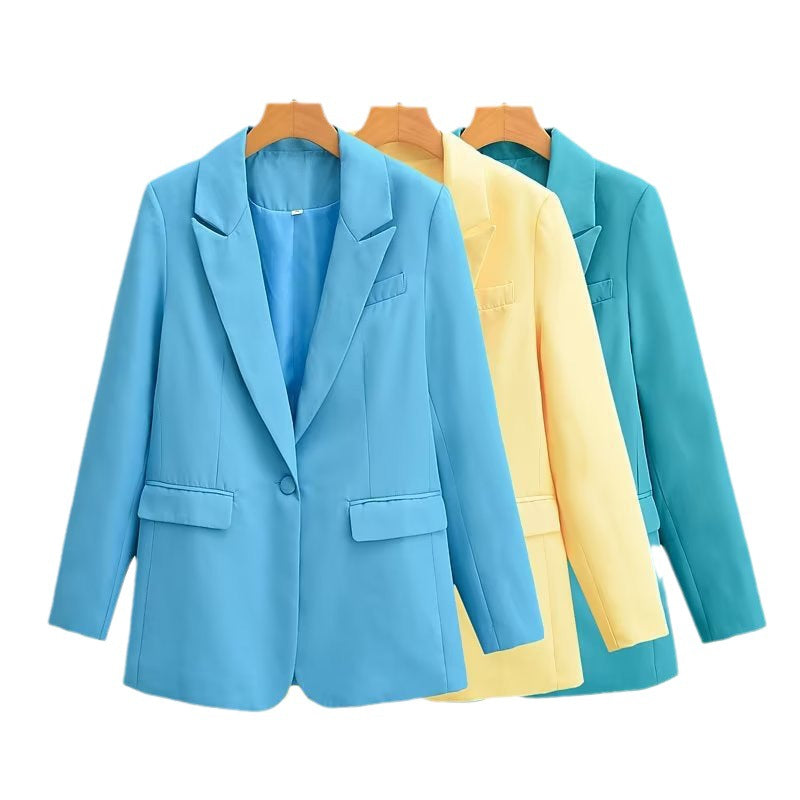 Dame Elegant Blazerjakke i moderne snit og praktisk reverskrave Stilla