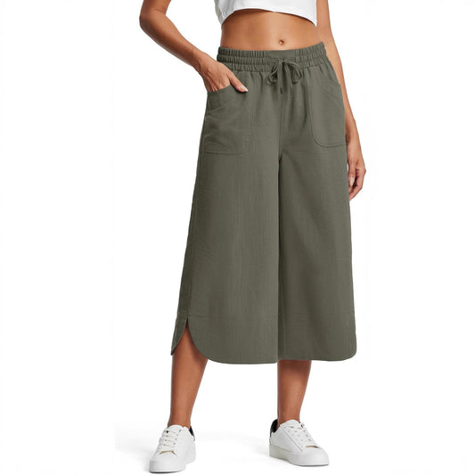 Dame culotte-bukser med elastisk talje og praktiske lommer Stilla