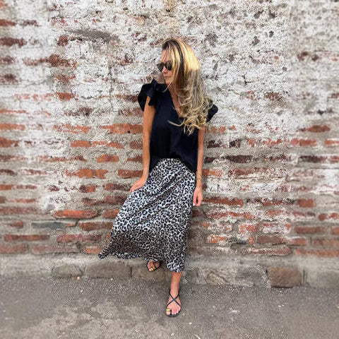 Dame Elegant Knoten-Front Maxi Nederdel Sæt Stilla