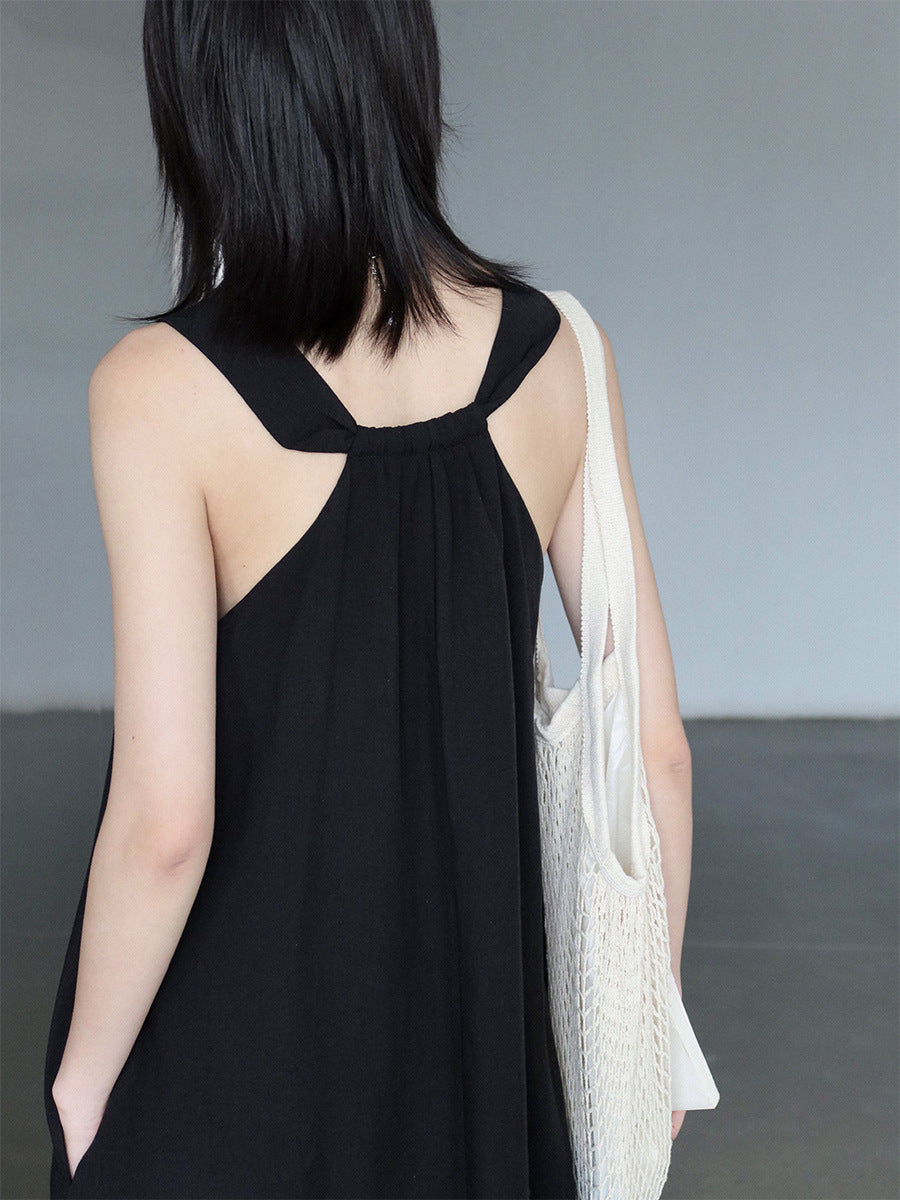 Dame afslappet Jersey-maxikjole med racerback og svajende nederdel Stilla