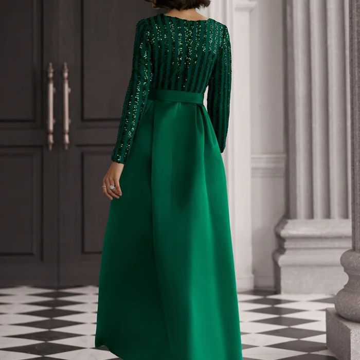 Dame Elegant Aftenkjole med Funktionsbælte Stilla