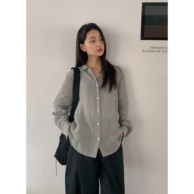 Dame afslappet skjorte bluse lavet af let, struktureret stof Stilla