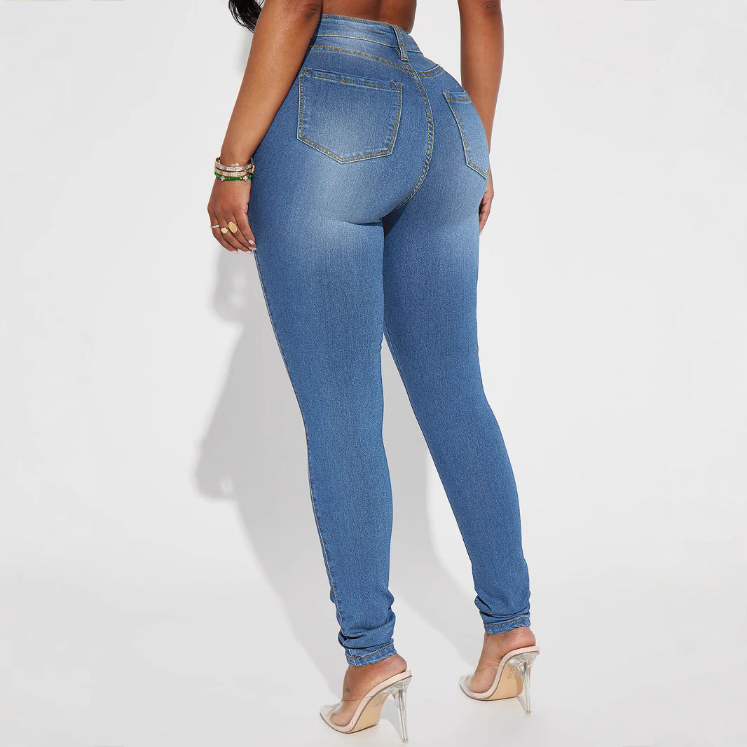 Dame højtaljede skinny jeans med figurnær design og komfortabel stretch Stilla