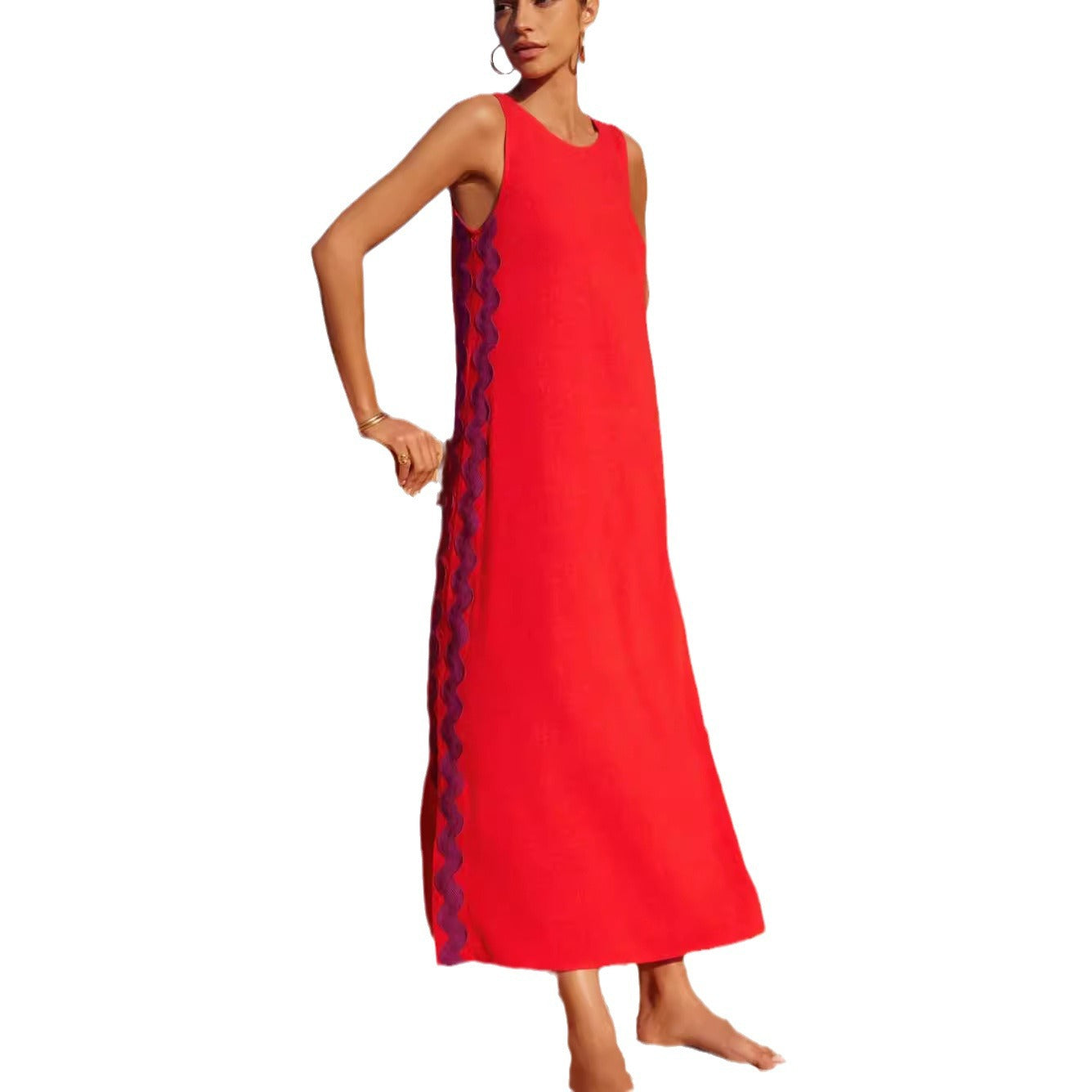 Dame afslappet maxikjole med elegant snit og legende design Stilla