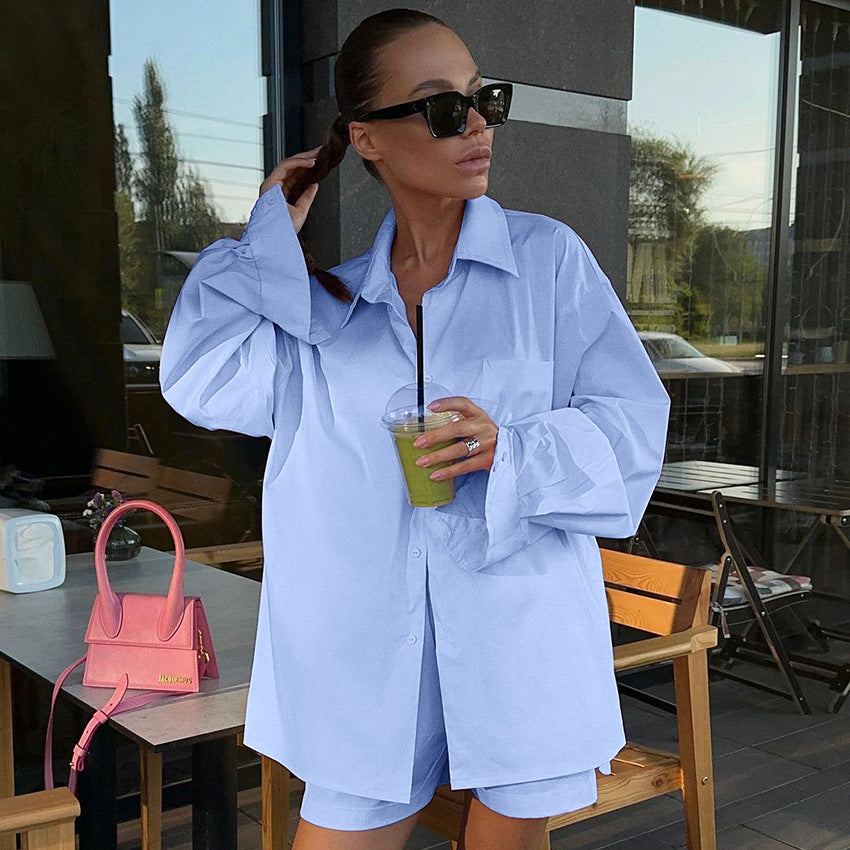 Dame afslappet oversized skjorte med praktiske lommer og moderne detaljer Stilla