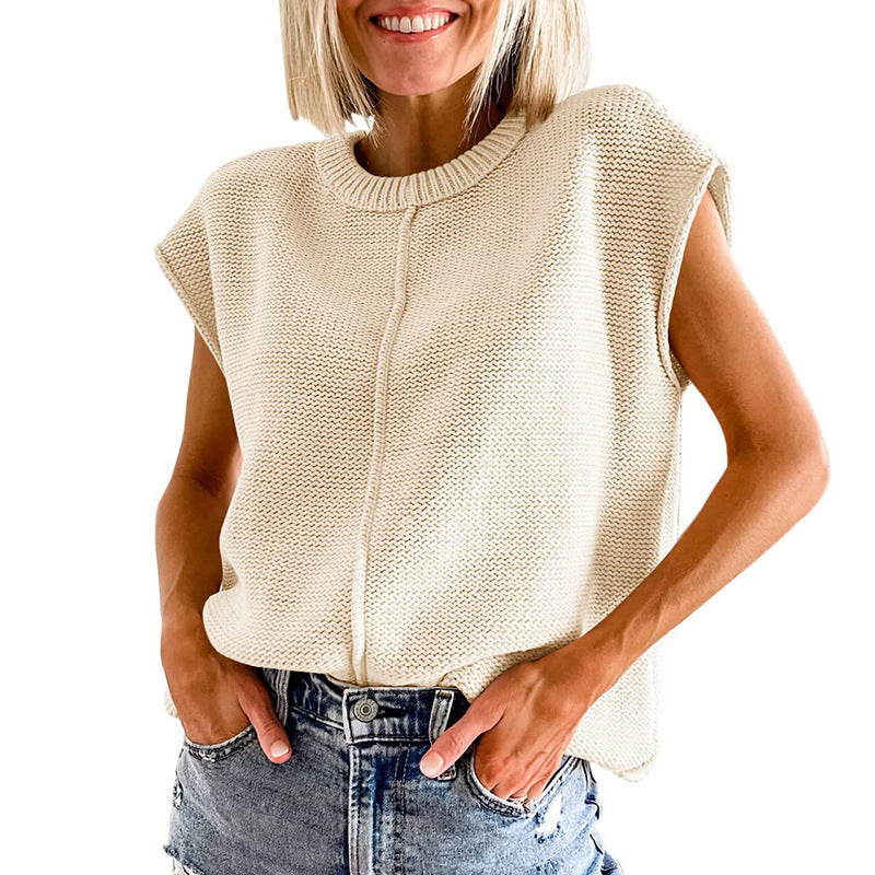 Dame afslappet oversized top med struktureret stof og kort snit Stilla