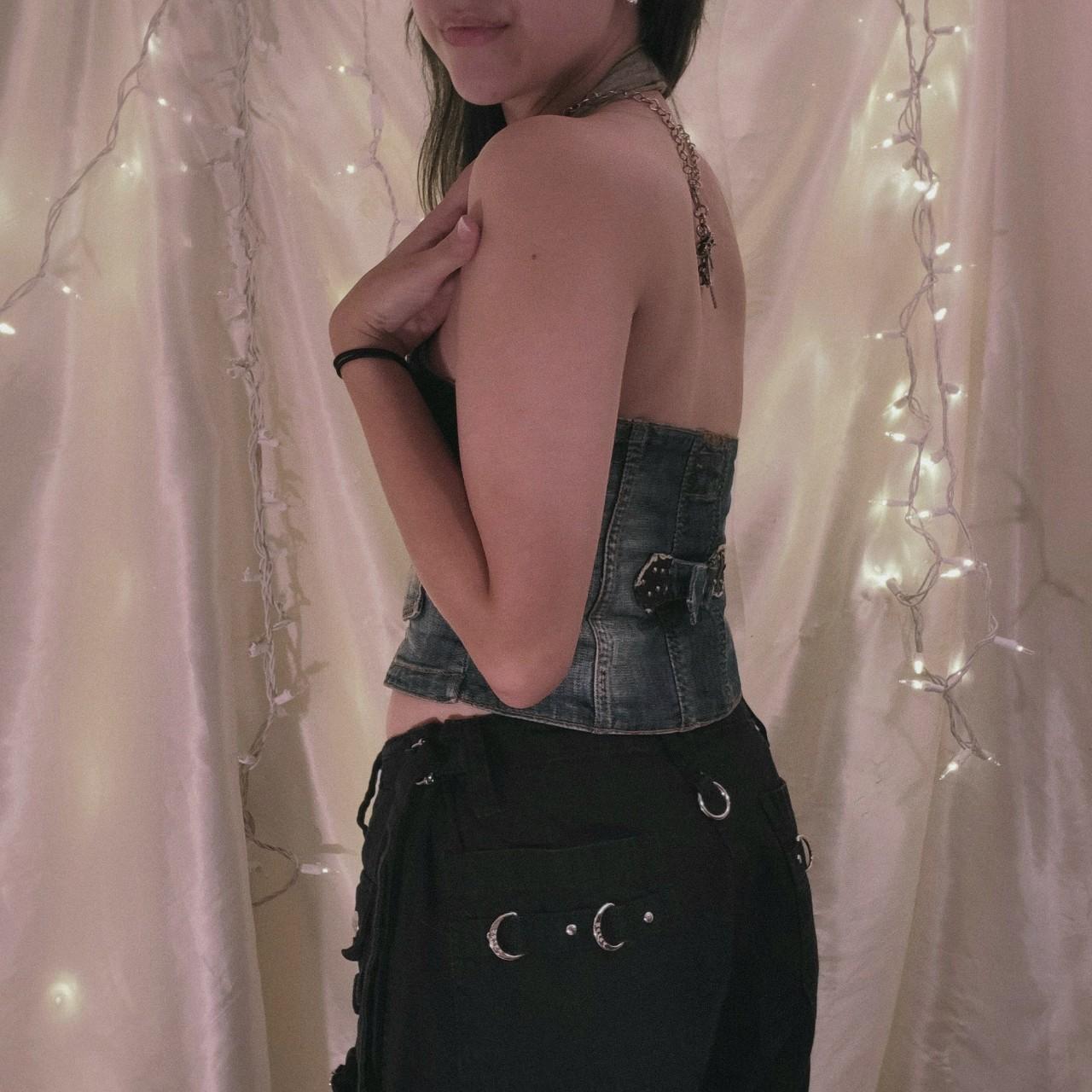 Dame Denim-Cropped-Top i sporty-moderne design Stilla