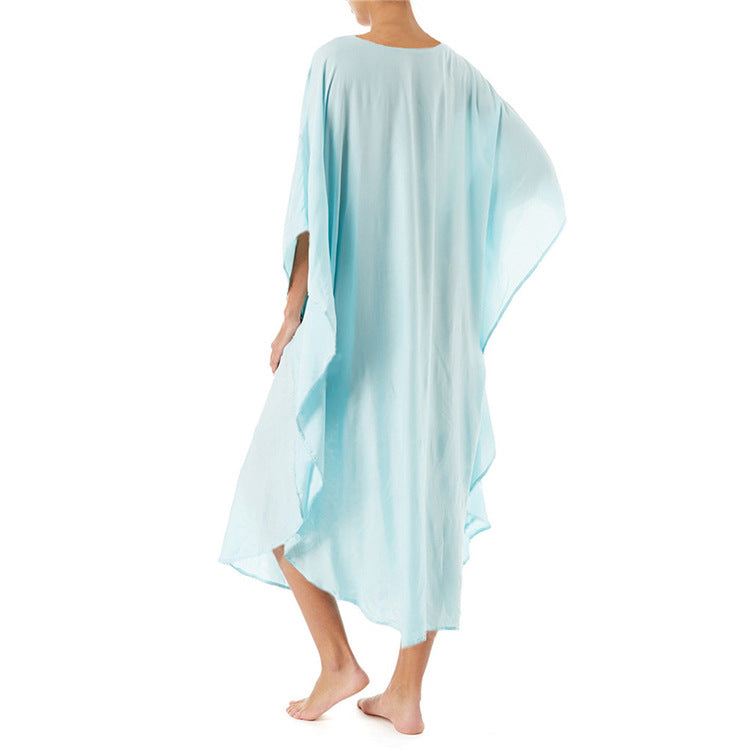 Dame elegant Kaftankjole med håndbroderet design Stilla