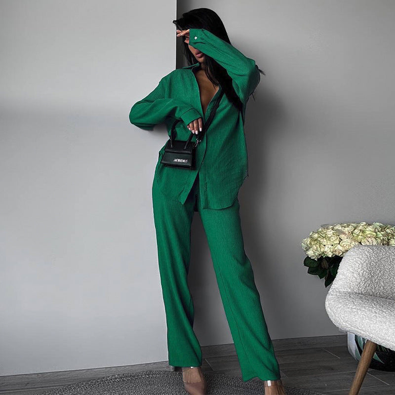Dame Elegant Jumpsuit med V-hals og bredt ben Stilla