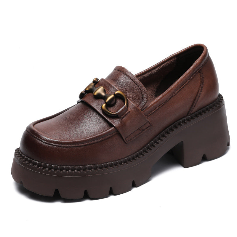 Dame Chunky Platform Sko med dekorative accenter Stilla