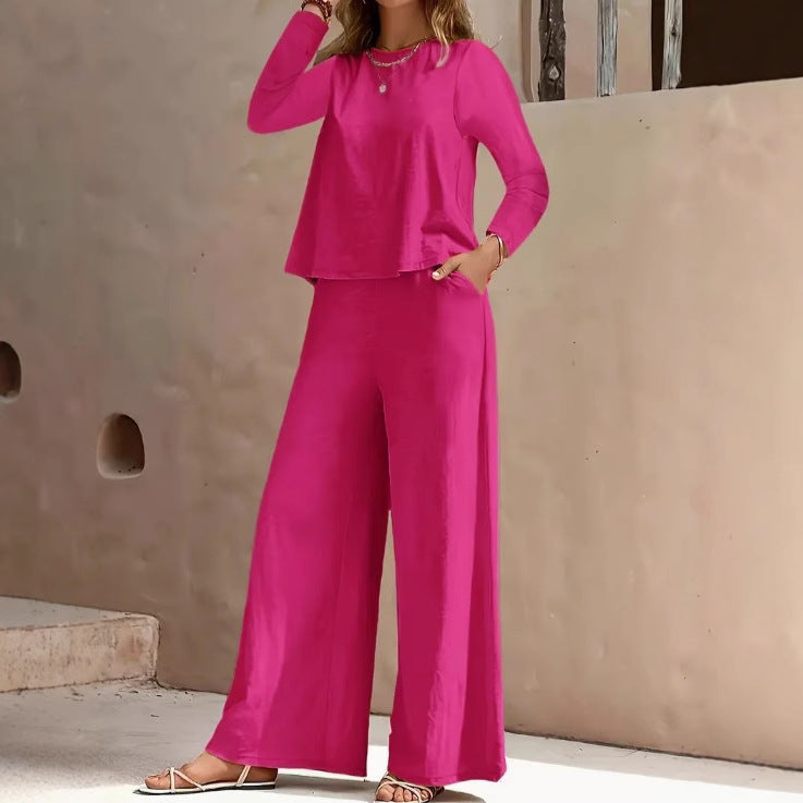 Dame afslappet oversize loungewear sæt med lange ærmer og bred pasform Stilla