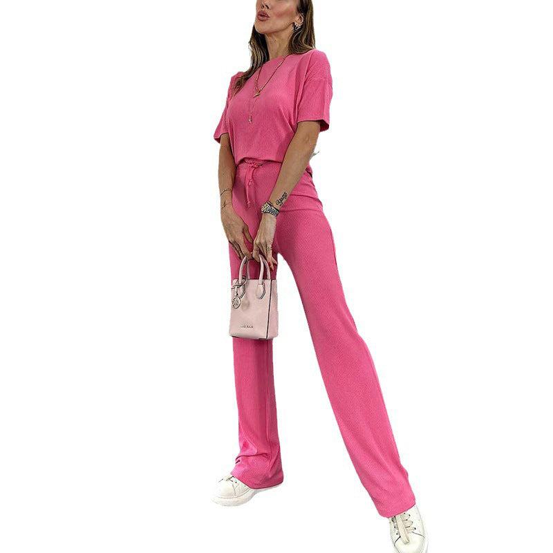 Dame Ripp-jumpsuit med elastisk taljejustering og bredt ben Stilla