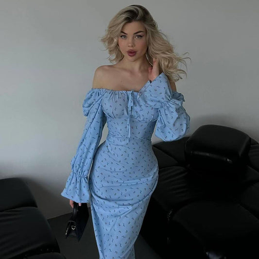 Dame Elegant Blomstertrykt Maxi Kjole Stilla 1751515668