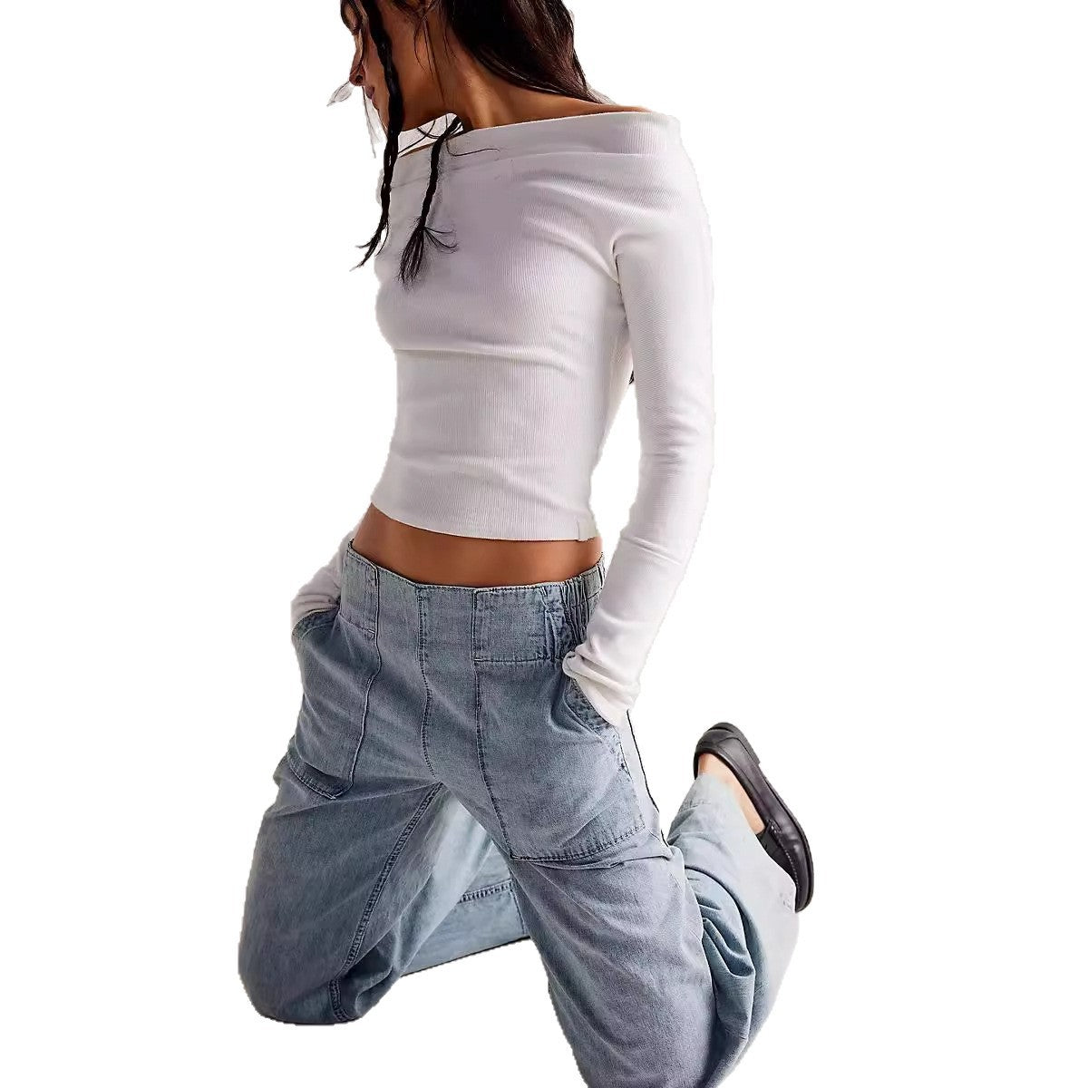 Dame afslappede brede jeans Stilla