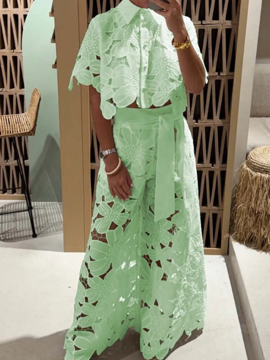 Dame elegante bluser og brede bukser Stilla