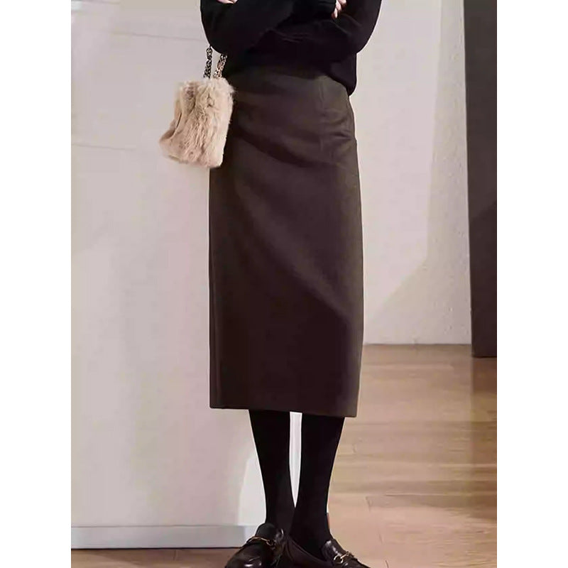 Dame elegant blyantskørter med fint struktureret materiale og høj talje Stilla