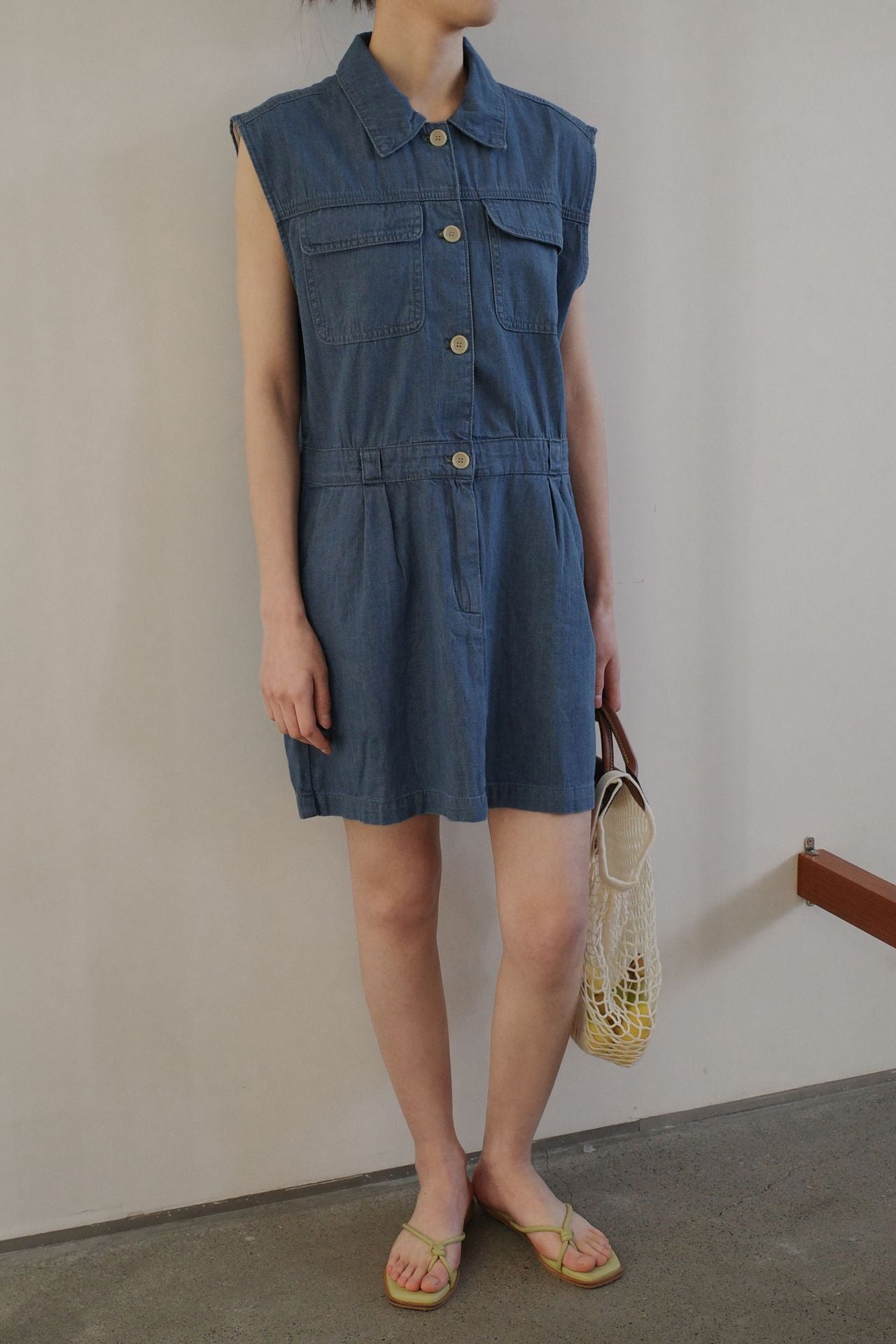 Dame Denim Jumpsuit i utility-stil med praktiske lommer og figursympatisk pasform Stilla