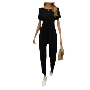 Dame Elegant Jumpsuit med Talje bælte og praktiske lommer Stilla