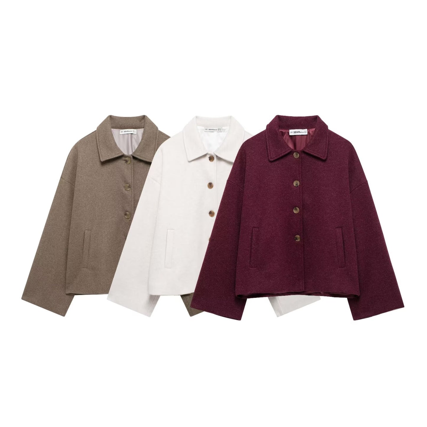 Dame cropped overgangsjakke med praktiske knapdetaljer og store lommer Stilla