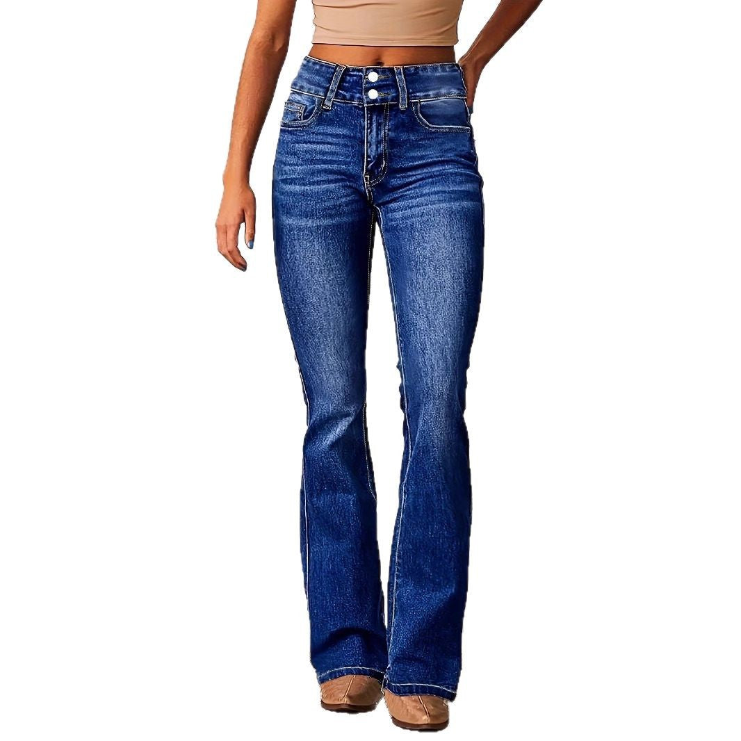Dame Bootcut Jeans med høj talje og moderne vask Stilla