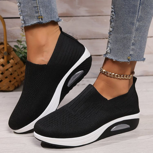 Dame Slip-On Sneakers med åndbar mesh-overflade og stødabsorberende sål Stilla