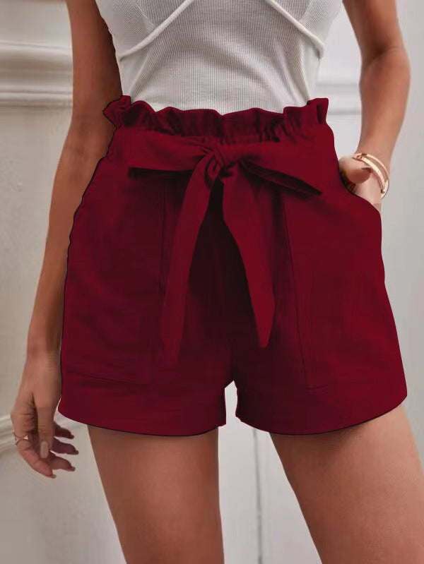 Dame højtaljede shorts med bundet detalje Stilla