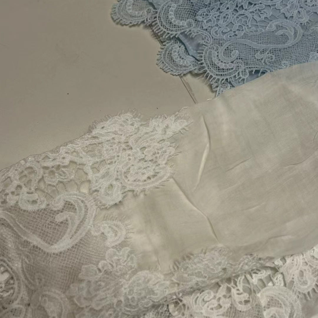 Dame Dekorativ Blonde Bluse Stilla