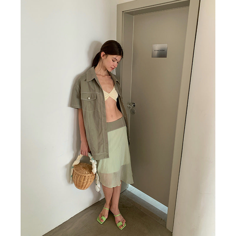 Dame afslappet kortærmet jakke med praktiske lommer og moderne snit Stilla