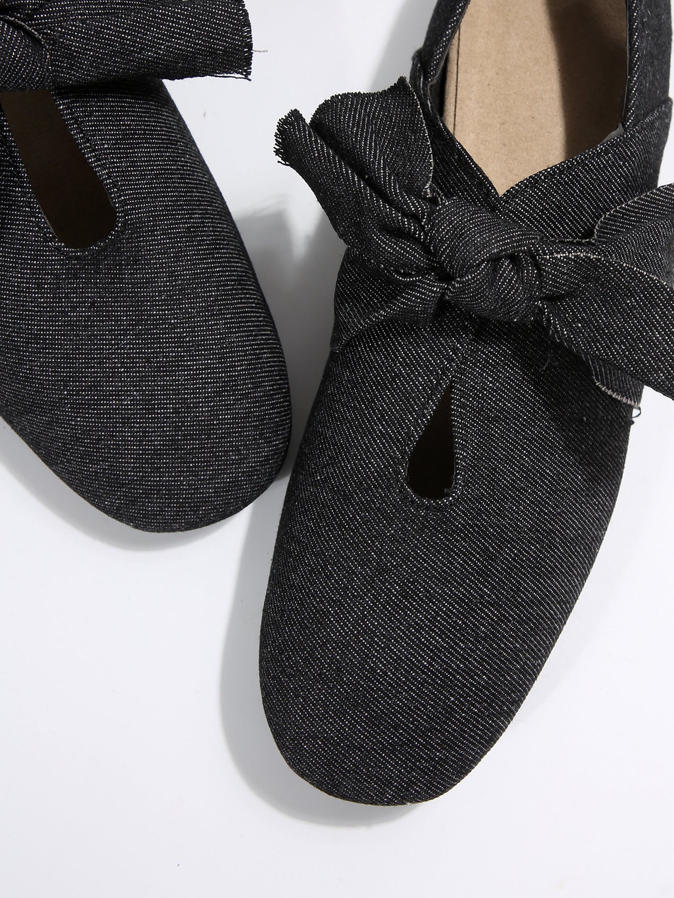 Dame Denim Ballerinas med Sløjfedetalje Stilla