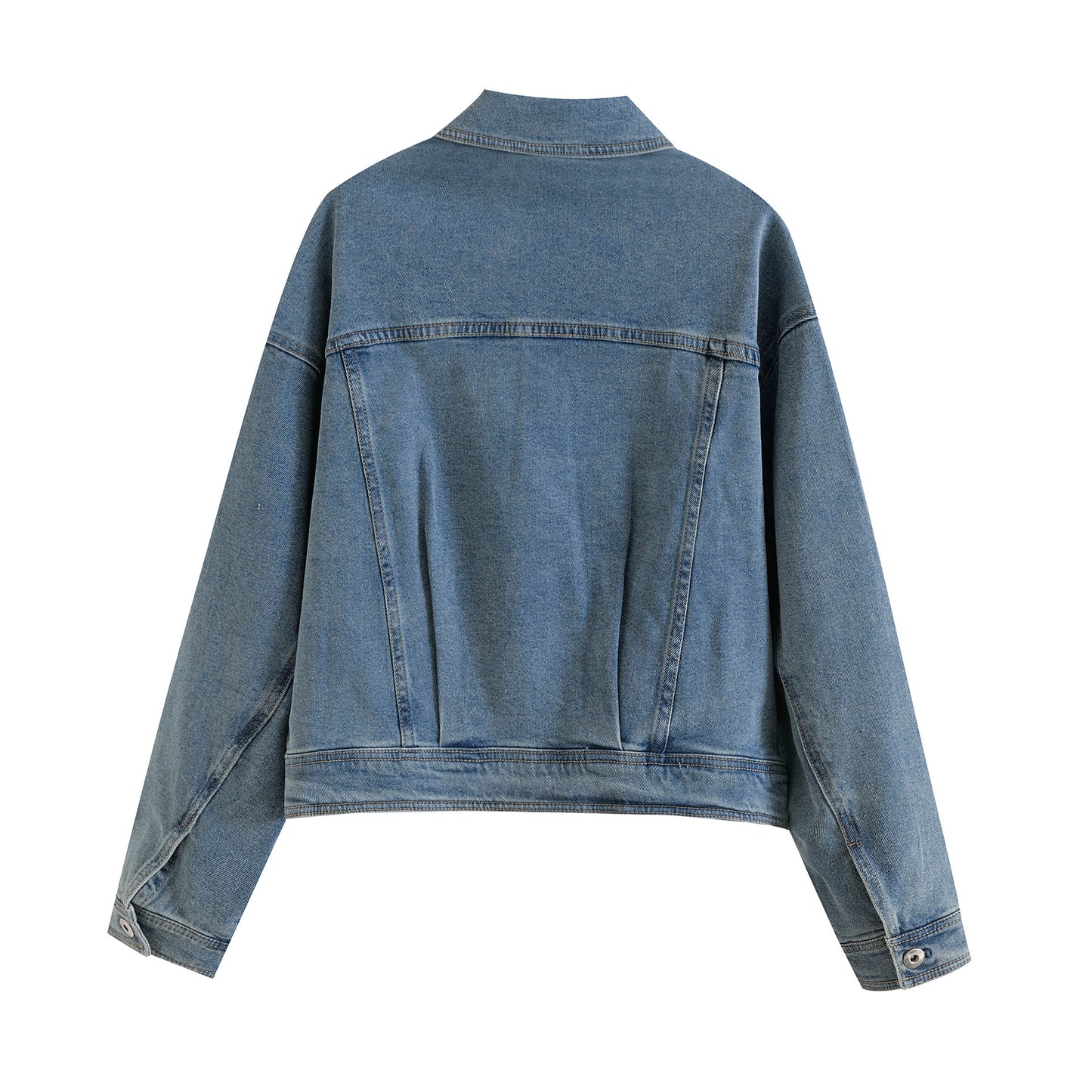 Dame Denimjakke med moderne snit og innovative udsmykninger Stilla