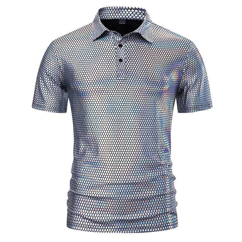 Herrer Metallic Grafik Polo-Shirt Stilla