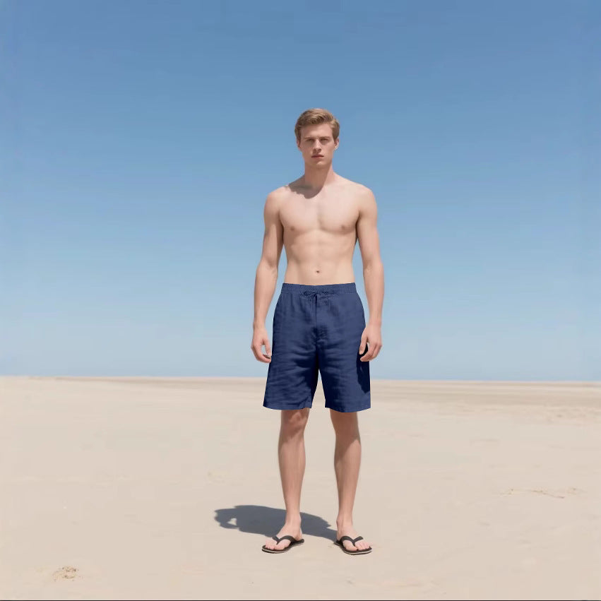 Dame afslappede linned-short med elastisk talje og praktiske lommer Stilla