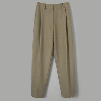 Dame elegant høj talje bukser med moderigtige folder og løs pasform Stilla