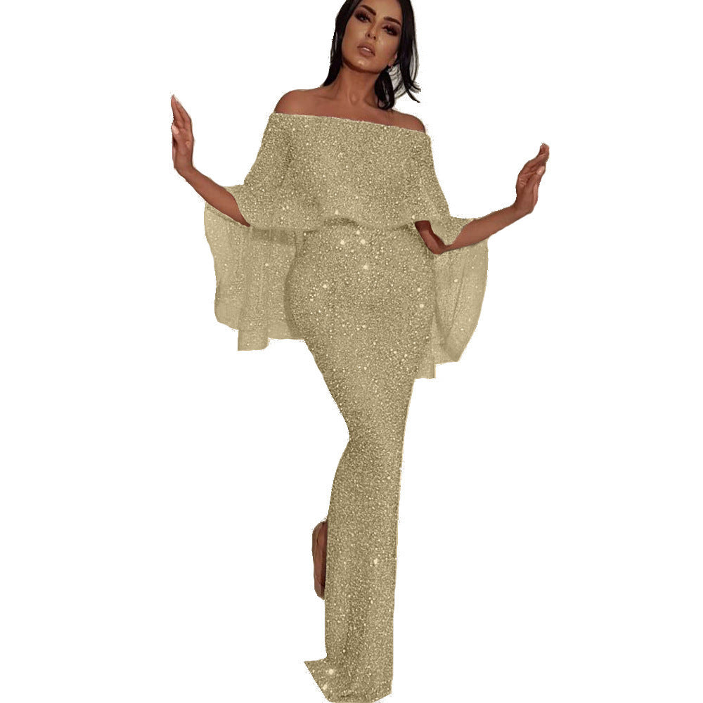 Dame Glitrende Off-Shoulder Jumpsuit Stilla