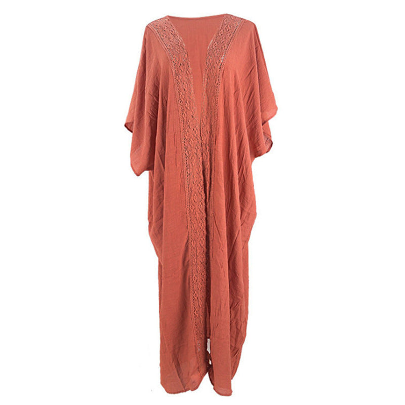 Dame afslappet strandkimono med fin spids og løs pasform Stilla
