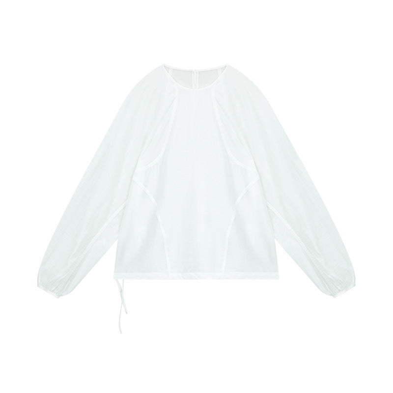 Dame afslappet langærmet overdel med raglan ærmer og justerbar søm Stilla