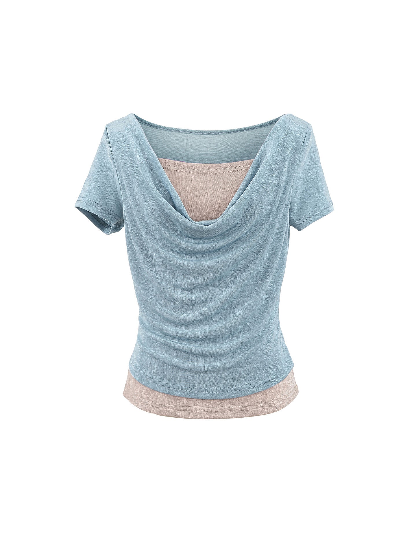 Dame elegant drapeetop med legende design og rund halsudskæring Stilla