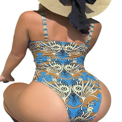 Dame V-udskæring Stribet Heldragt Badetøj Stilla