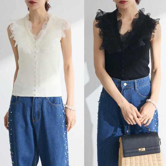 Dame elegant Knapperække bluse Stilla