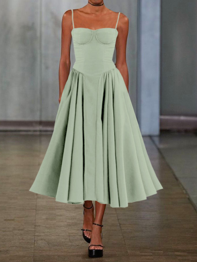 Dame Elegant A-linje Midi Kjole Stilla