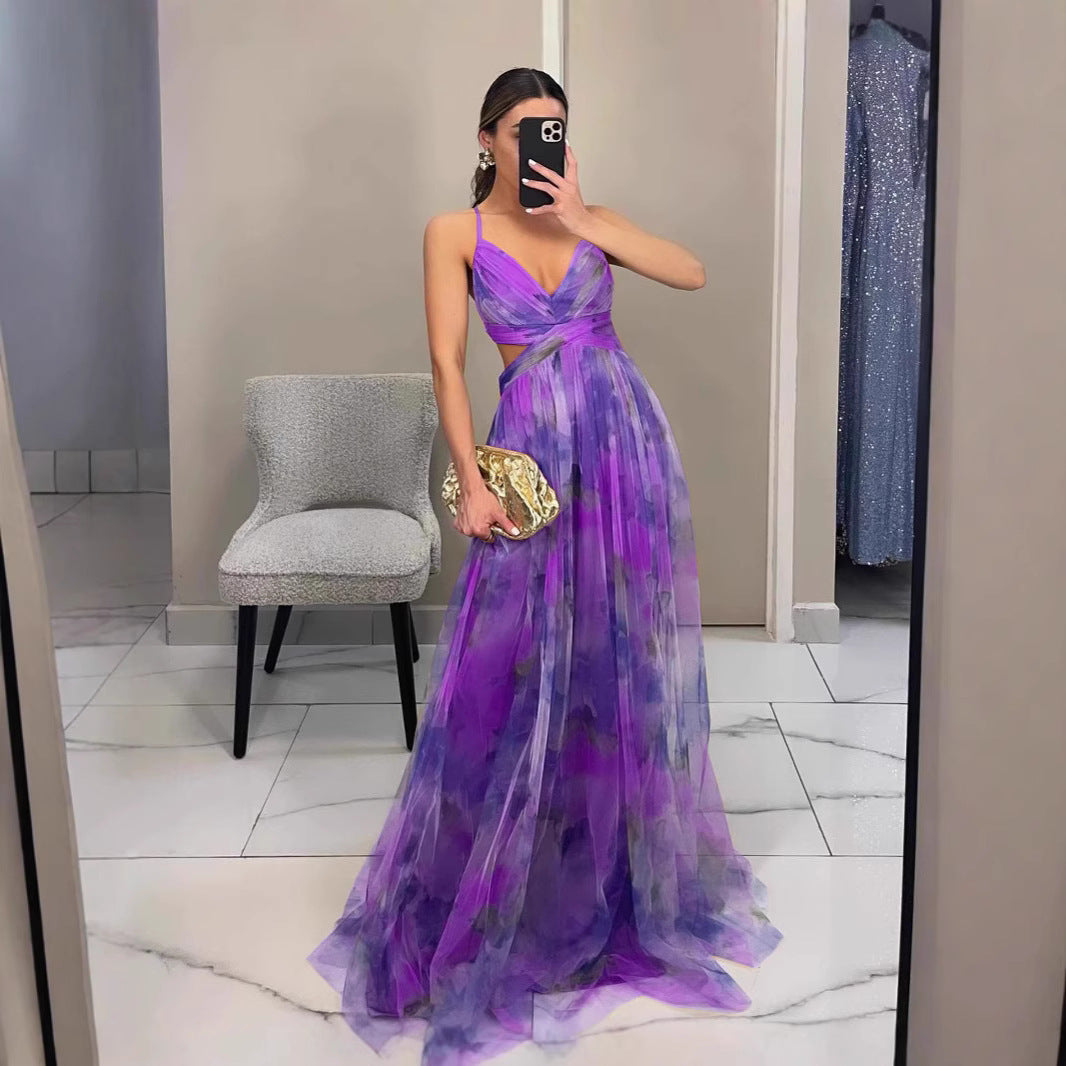 Dame Elegant Floral Maxi Kjole Stilla