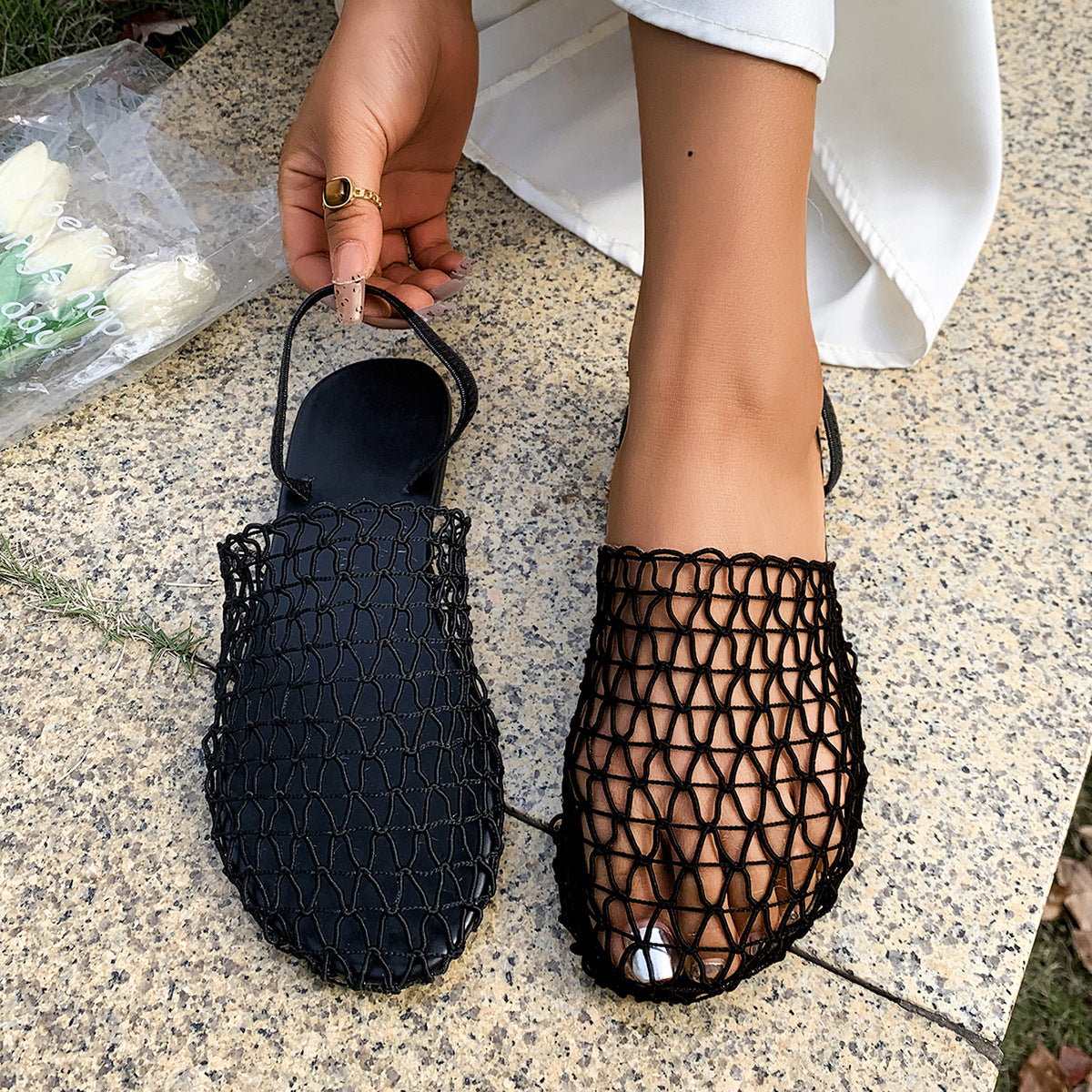 Dame Åbne Net Sandaler i afslappet Design Stilla