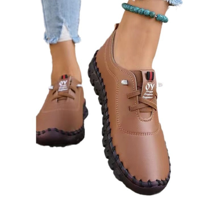 Dame behagelige Håndlavede Læder-Sneakers med elastiske indlæg Stilla