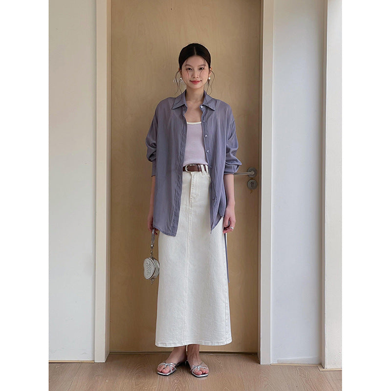 Dame afslappet overshirt lavet af let, åndbart materiale med afslappet snit Stilla