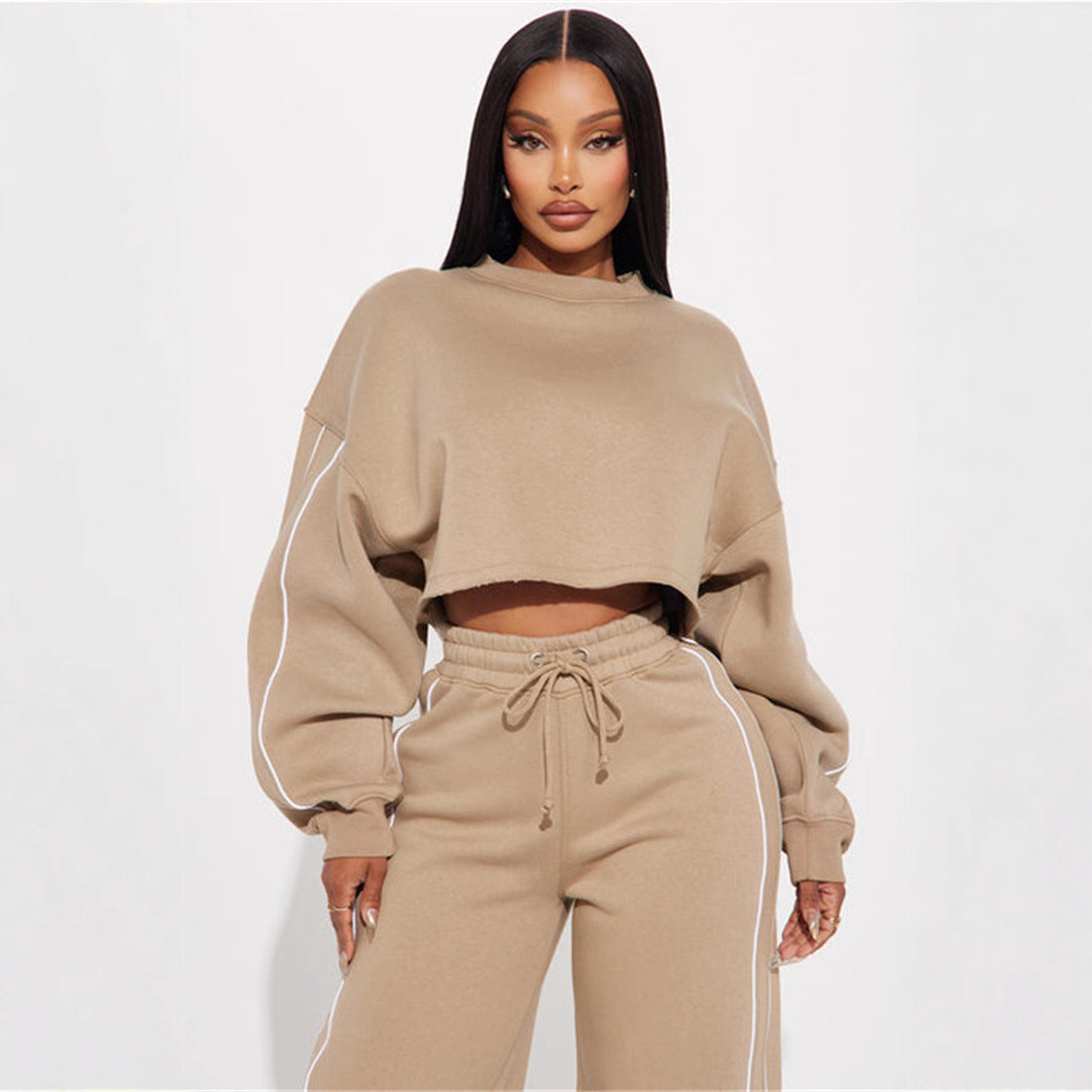 Dame afslappet Crop-Top Hoodie Stilla